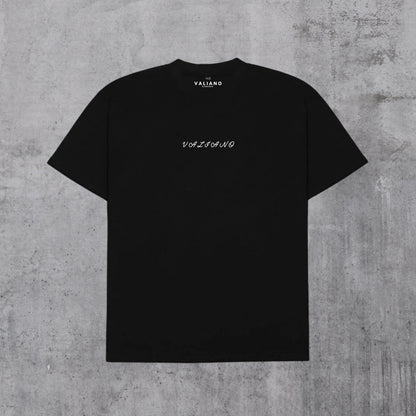 Playera Semi Oversize Negra Ocean chill