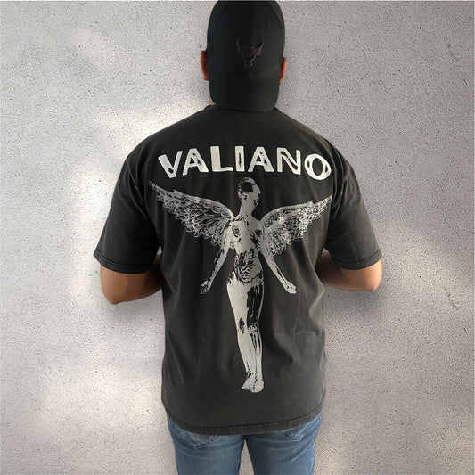 Playera Semi Oversize Negro Deslavado Goddess